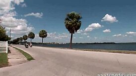 i'm so horny, that redhead ripped my clothes at the party and groped me outdoor