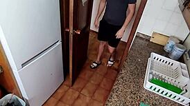 Latina neighbor bends over for intense doggystyle creampie