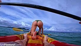 horny chick jumps on huge cock in kayak, thailand's wild tale