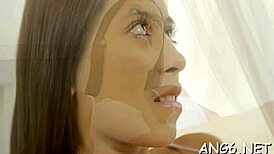 skilled kristyna gives a hardcore blowjob in doggystyle, her shaved pussy ready for more