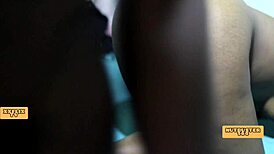 Ebony Amateur Bent Over in POV Doggystyle Fuck, Big Clit Pussy Gets Hardcore Cumshot