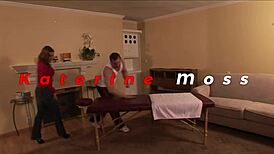 katrine moss gets oiled up and fucked by the masseuse