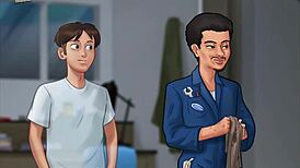 In Summertime Saga, She Eagerly Sucks the Big Monster Cock