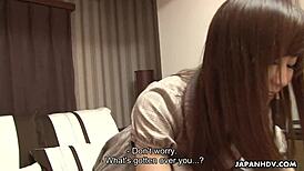 Slutty Japanese babe gets messy creampie after wild threesome