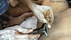 clean kajal pubic hair with dirty hindi voice