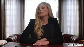 Watch milfy principal Ellie teach the naughty student with her tits and blowjob.