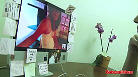 Beautiful brunette Jessica Valentino enjoys group bang with facials on small tits.