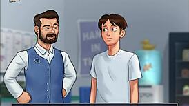 In Summertime Saga, She Eagerly Sucks the Big Monster Cock