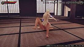 aurora battles terra in naked 3d wrestling fight