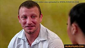 guidance counselor seduces student for oiled interracial nuru massage and wild blowjob