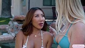 Lesbian Stepmom Facesits Big Tits Asian Stepdaughter in Hot Session