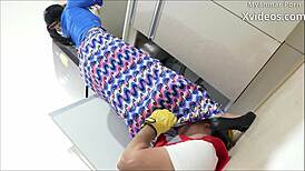 The Pipe Worker Bent Over His Boss Wife For Rough Doggystyle Fucking And Cunilingus