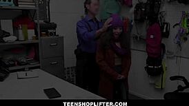 Tiny Latina Teen Shoplifter Amber Summer Strip Searched and Fucked by Rusty Nails Security Officer