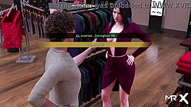 Feeling the excitement of groping breasts in the fashion store