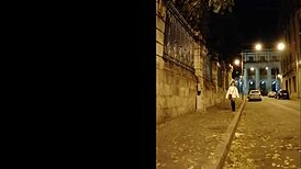 Hey, check out this leather catsuit with pantyhose and miniskirt combo.