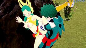 Shino, Mandalay, and Tomoko have wild sex with Izuku in this My Hero Academia hentai