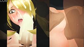 Cynthia's threesome with big ass titty fuck and cumshot