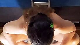 exhibitionist bbw cowgirl strips and rides big ass