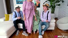 Stewardess Comforts Herself with Stranger's Big Cock