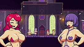 Scarlet Maiden's Lesbian Bossfights with Big Tits in Hentai Game