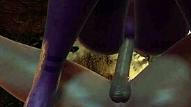 sexy purple elf teases with big round butt in pov 3d