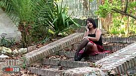 South American Slut Gets Rough Ass And Pussy Fuck Outdoors