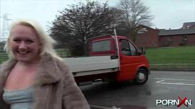 Petite Blonde Shaved Pussy Pissing Publicly In British Reality