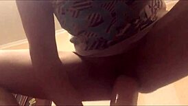 student masturbating pussy with big dildo after work