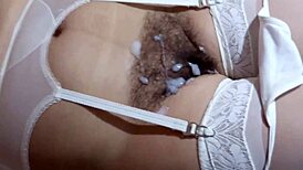 my wife gets cumshots in her hairy pussy, a milf latina taking big cock and monster cock