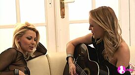 i lick and finger my lesbian partner on the sofa