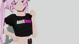Wild anime babe gets taken by a big black cock