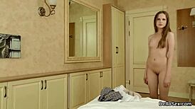 Impressive sweetie teases tight vulva in wild masturbation. She climaxes hard with every touch.