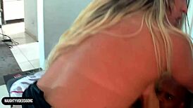 blonde pornstar with big tits rides monster black cock in anal sex