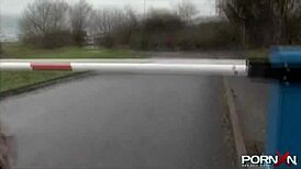 pornxn mature blonde pissing in public on the street