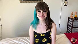 Ireland Rose with her fringe hair gets her big tits covered in cum by Rome Major