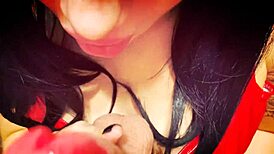 Wife sucks husband's dick twice, swallows cum.