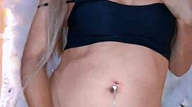 beautiful transvestite strokes hard cock