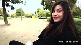 romanian babe takes massive cock deep in public ass