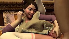 hot asian milf maid does mouth to ass anal?