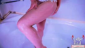 Hey, watch this teen riding a dildo in the shower!