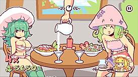 Happy Customer Flashes Boobs for More Cumshot in Futa Hentai!