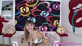 Swallowed Angel Youngs Takes Deepthroat Challenge