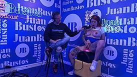 Curvy Colombian Redhead Andrea Pardo Orgasms Five Times Vibrator Miniskirt