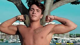 Athletic Gay Hunks Fuck During Yoga Workout