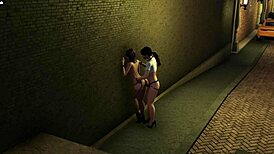 yo, check this wild anime lesbian action with strapon outdoors!