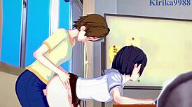 Kasumi Nomura and Olivia and Chisato Higuchi Intense Futanari Sex - Asobi Asobase Hentai