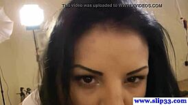Naughty European babe auditions with tattoo, heels, and POV blowjob.