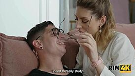 rim4k lust for ass with european nerd on sofa