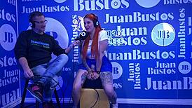 Curvy Colombian Redhead Andrea Pardo Orgasms Five Times Vibrator Miniskirt