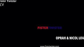 fistertwister oiled up fist fuck with dildo and blonde pussy 😈